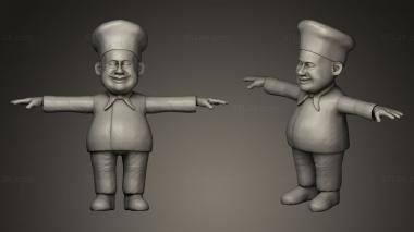 Figurines of people Chef caricature 3d model